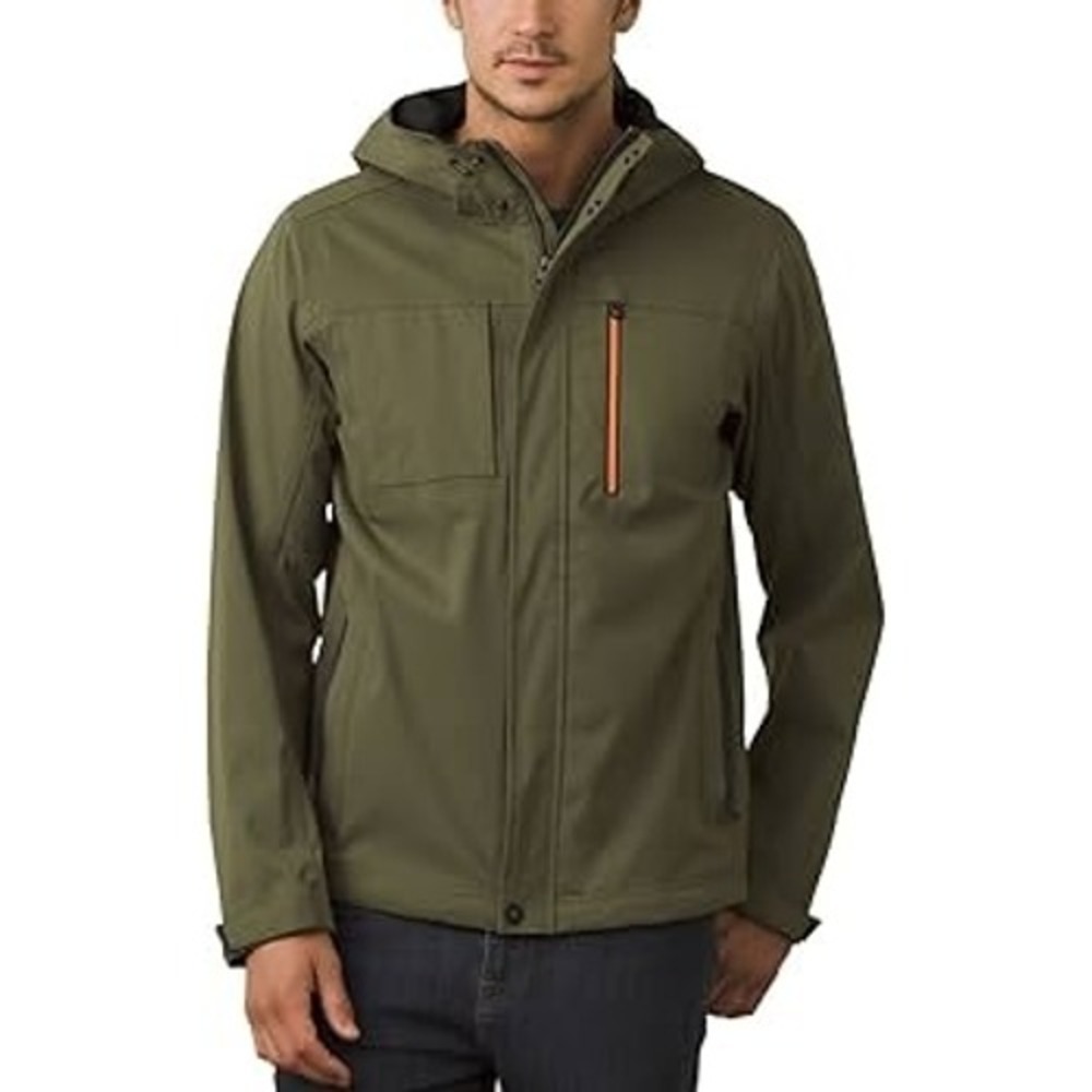 prAna‎ Zion Hooded Jacket Mens XL Olive Green Stretch Nylon M21170501 Hiking